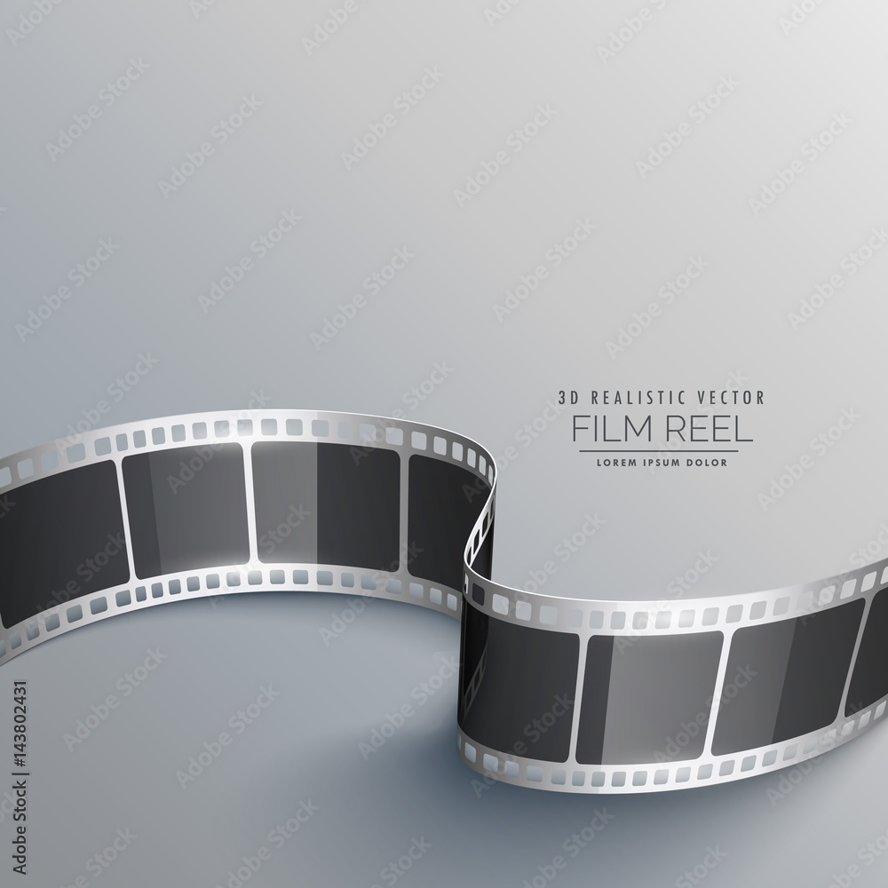 cinema background with 3d film strip