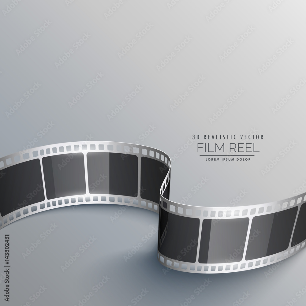 Fototapeta premium cinema background with 3d film strip