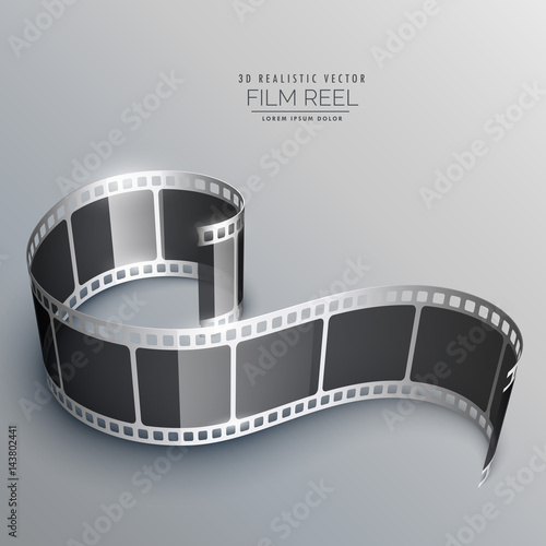realistic 3d film strip vector background