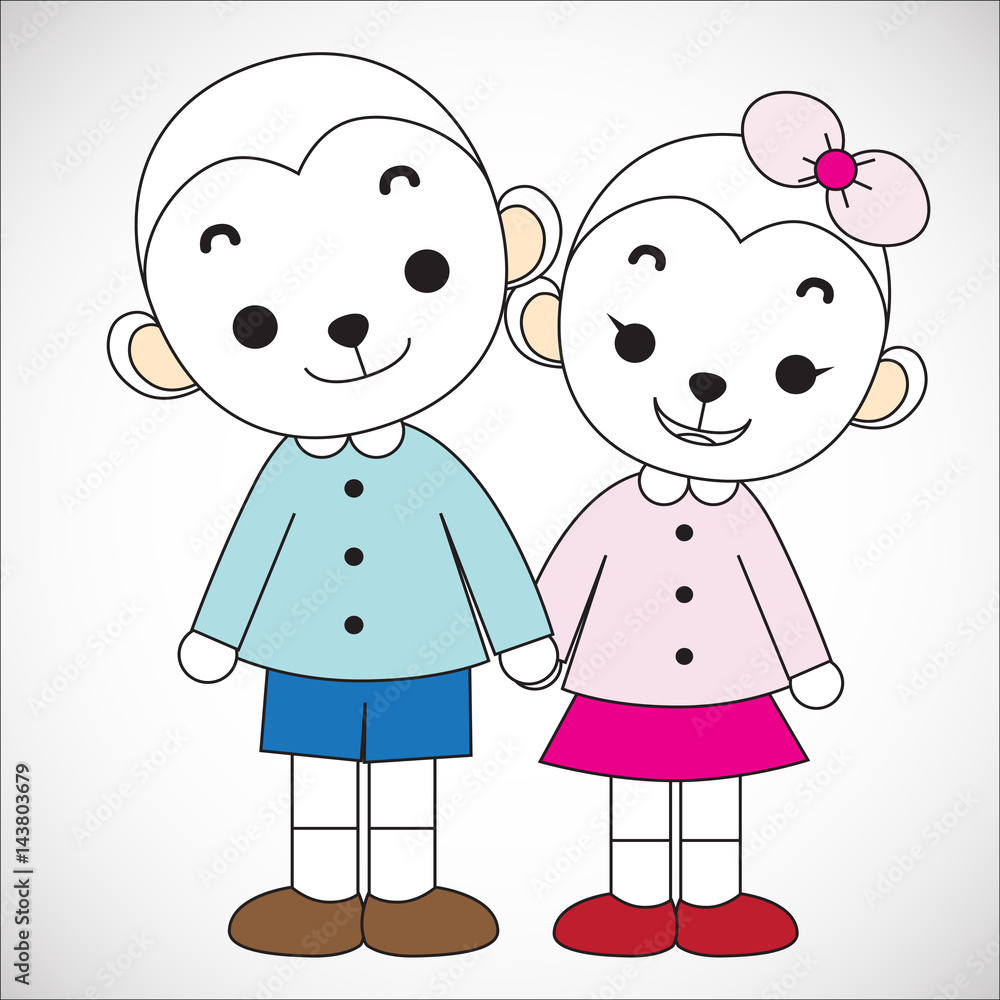 Nursing Animal Lover Cartoon in the merciful concept for the embracement sign. Vector and Illustration, EPS 10