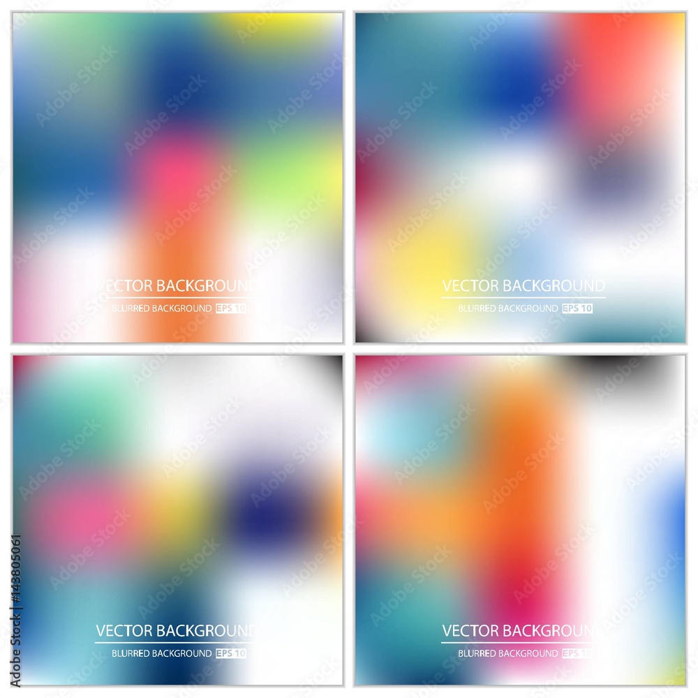 Abstract Creative concept vector multicolored blurred background set. For Web and Mobile Applications, art illustration template design, business infographic and social media, modern decoration