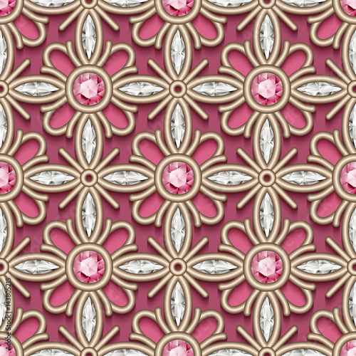 Diamond jewelry texture, seamless pattern