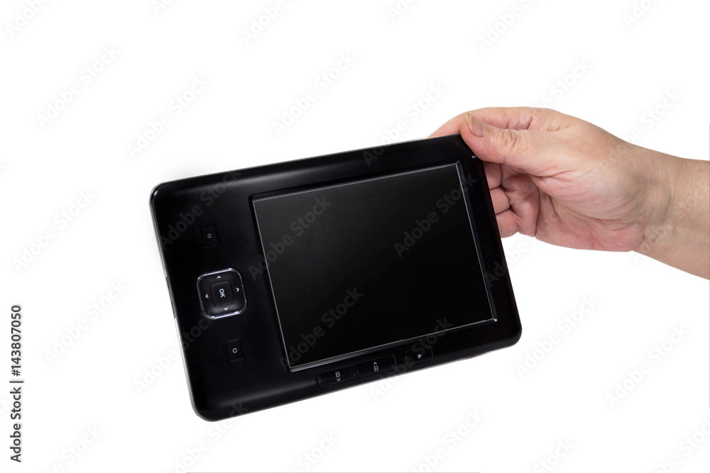 Tablet in the hand of an elderly lady Tablet in the hand of an elderly lady