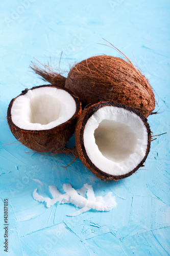 Raw fresh coconut, halved