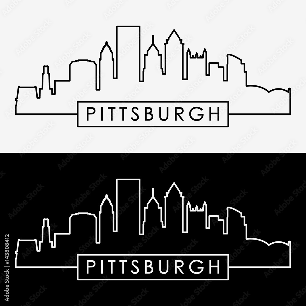 Pittsburgh skyline linear style