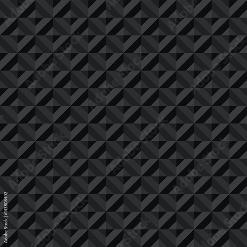 Seamless black abstract geometric dark shadow facet pattern