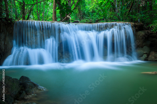 Deep waterfall in Huay Mae Kamin Kanjanaburi Thailand