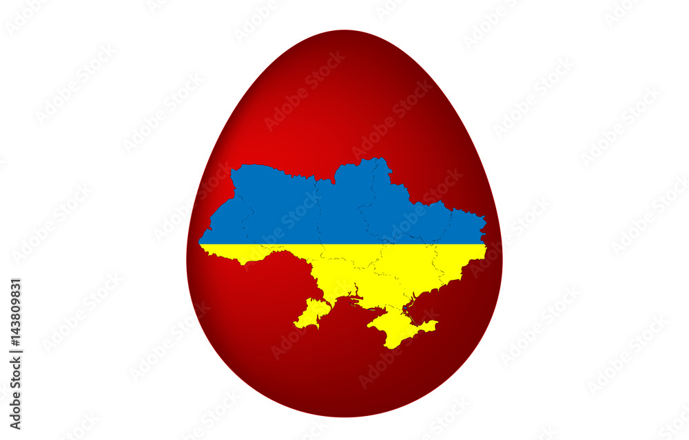 Fototapeta premium Easter egg with map of Ukraine