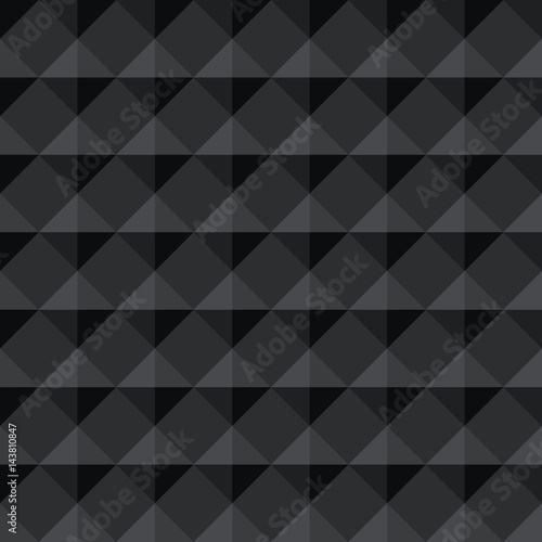 Seamless black abstract geometric dark shadow facet pattern