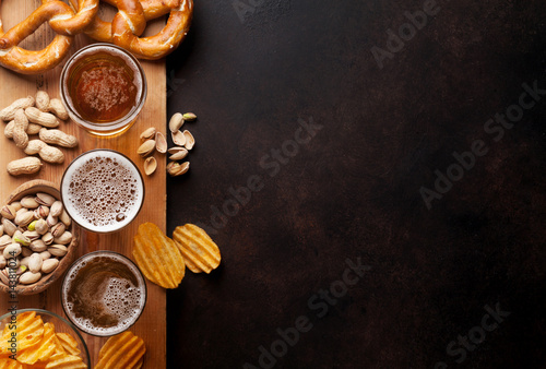 Lager beer and snacks © karandaev
