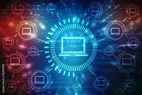 2d abstract computer networking concept