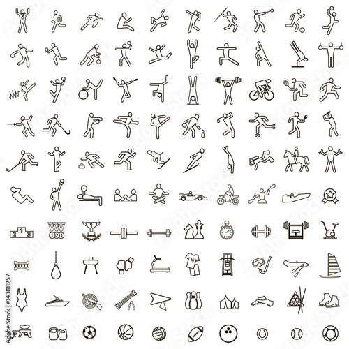 Sport and Fitness 100 icons