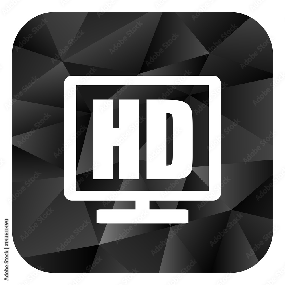 Hd display black color web modern brillant design square internet icon ...