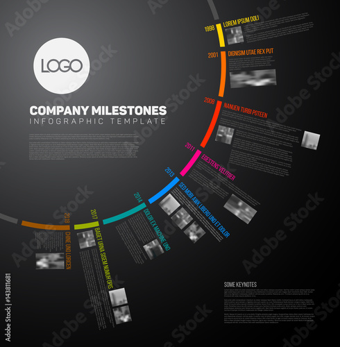 Vector Infographic circular timeline report template