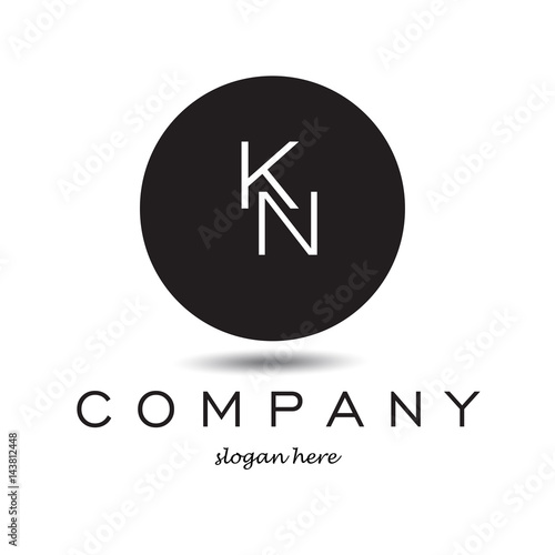 kn alphabet letter logo icon template