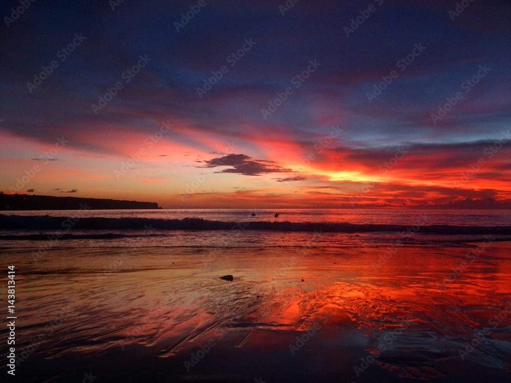 Amazing sunset Dreamland beach Bali