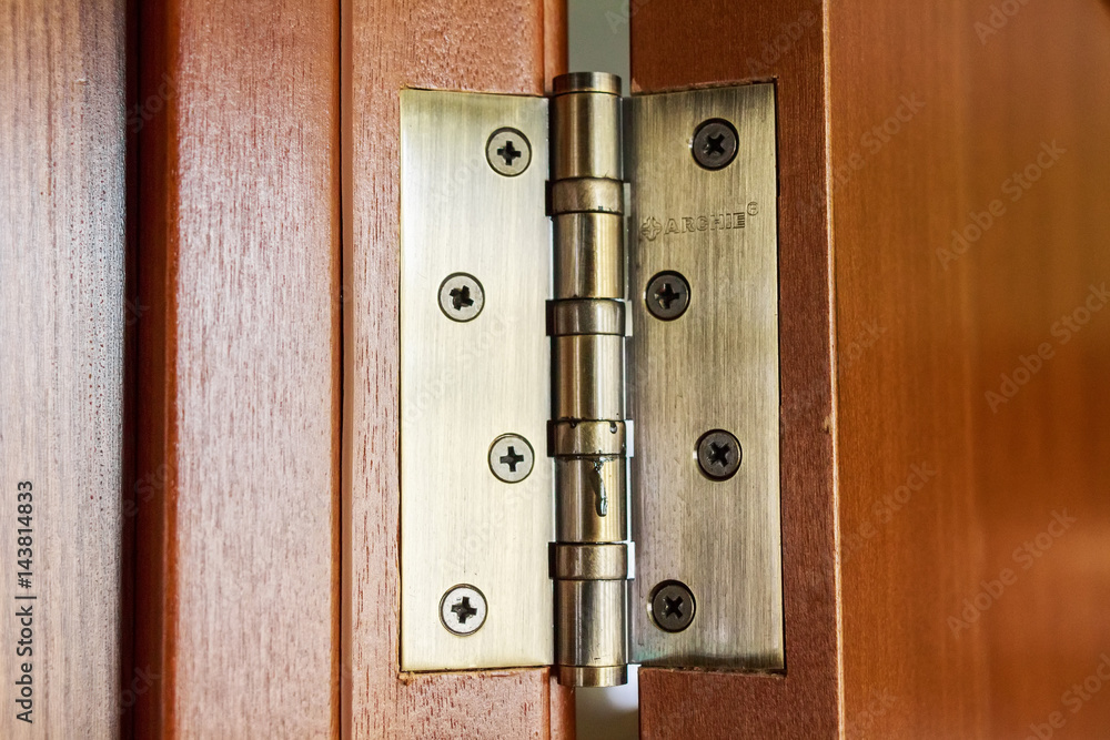 Modern door hinge StockFoto Adobe Stock