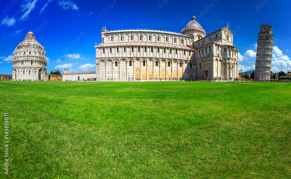 Spectacular cathedral and leaning tower of Pisa, Italy, Europe