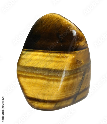 Tiger Eye mineral - macro isolated on white background
