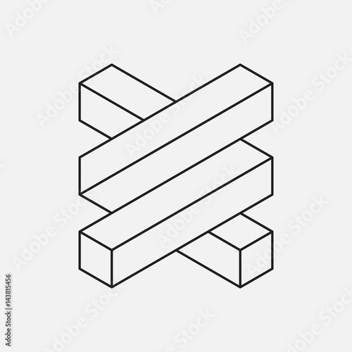 Two connected objects. Line design. Vector illustration EPS 10 © kovalto1