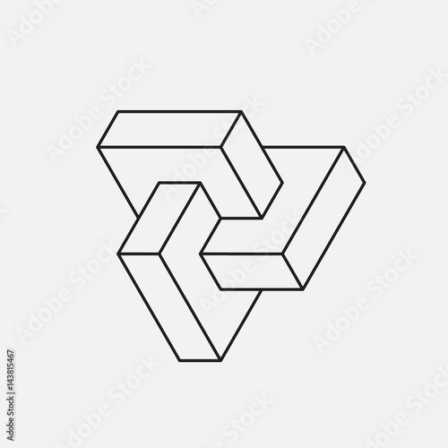 Impossible shape, triangle. Line design. Vector illustration EPS 10