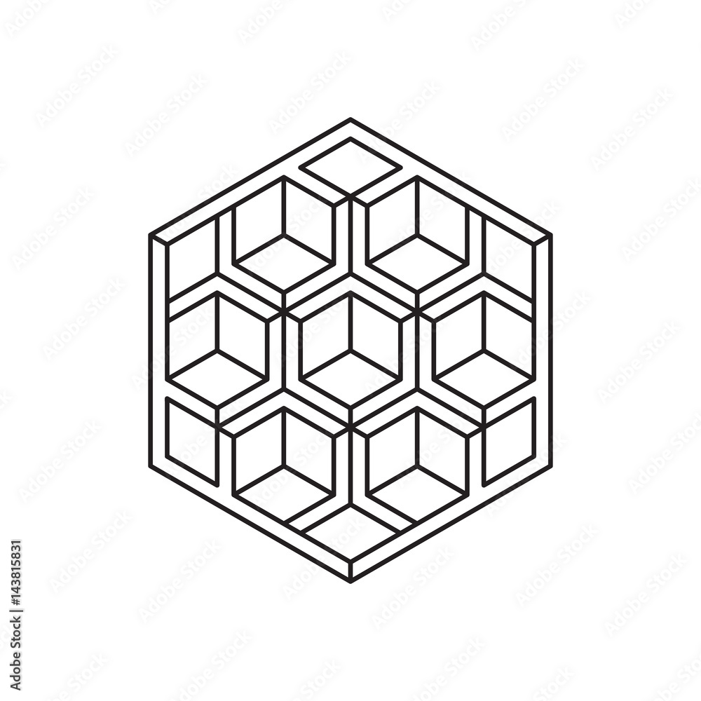 Optical illusion, impossible shape. Line design EPS 10 Optical illusion, impossible shape. Line design EPS 10