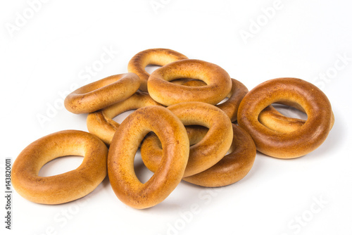 small bagels on a white background