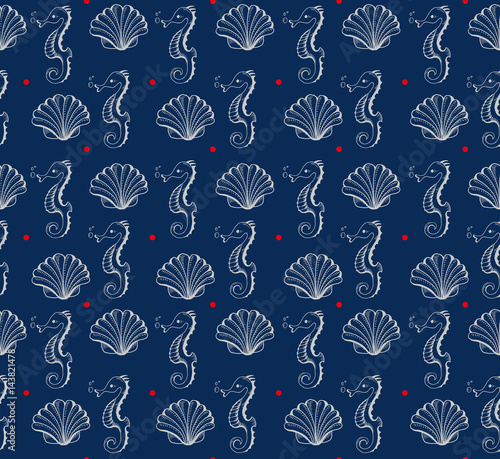 cute sea objects collection. vector illustration
