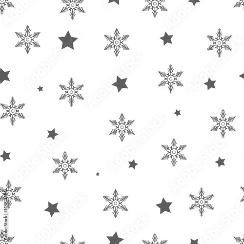 Winter Seamless Snowflake and star seamless Pattern. Vector EPS 10. snowflakes seamless