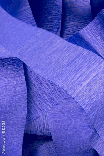 This is a photograph of Blue Crepe paper streamers