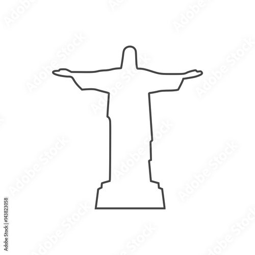 Jesus Christ Monument In Brazil icon - Illustration