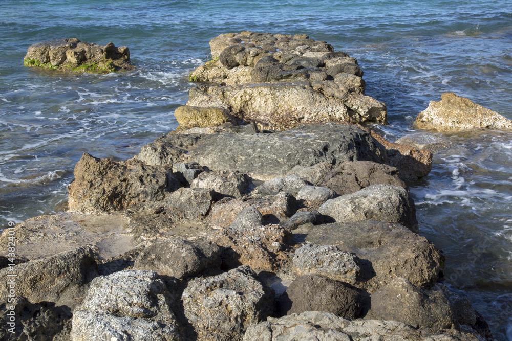 Stone Jetty at Hort Cove and Beach; Ibiza