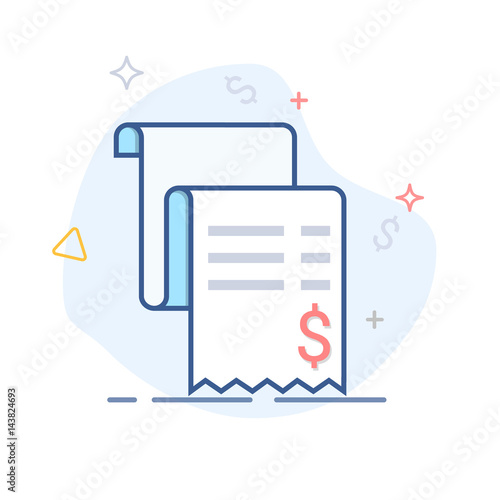 Vector sales receipt, line icon