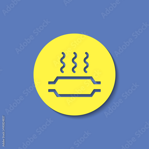 Catalytic converter overheat warning vector hmi dashboard flat icon