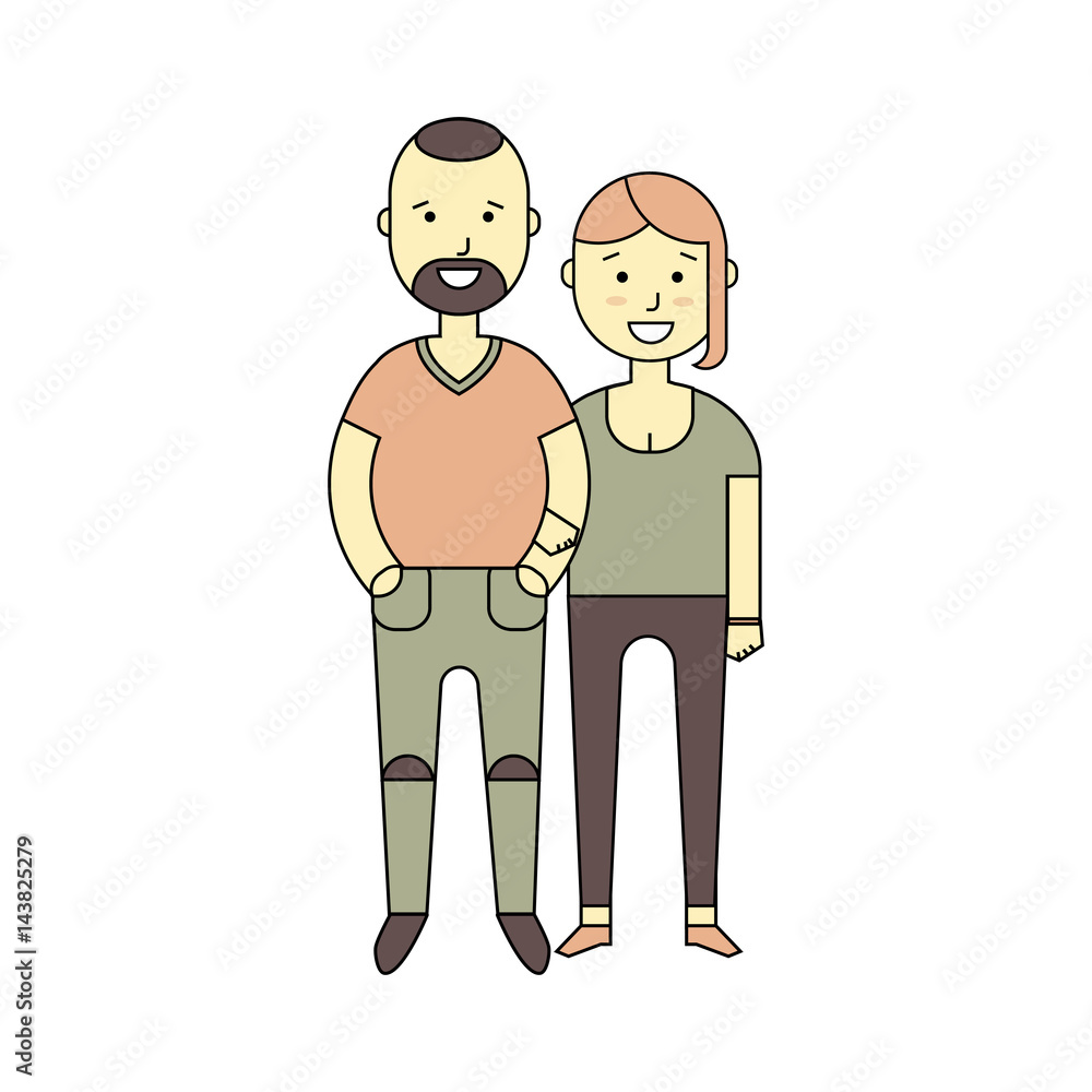 Smiling beautiful couple. Flat style Smiling beautiful couple. Flat style