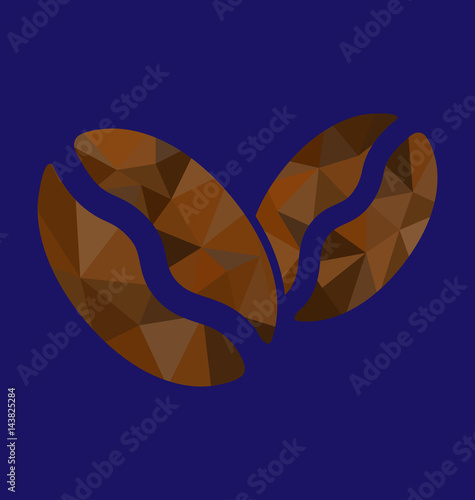 Polygon image coffee beans
