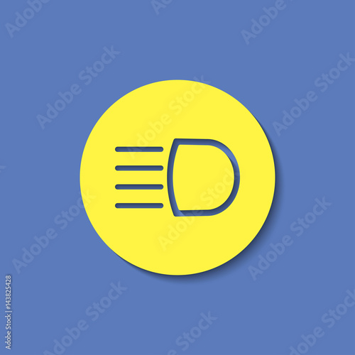 Headlight high beam symbol vector hmi dashboard flat icon
