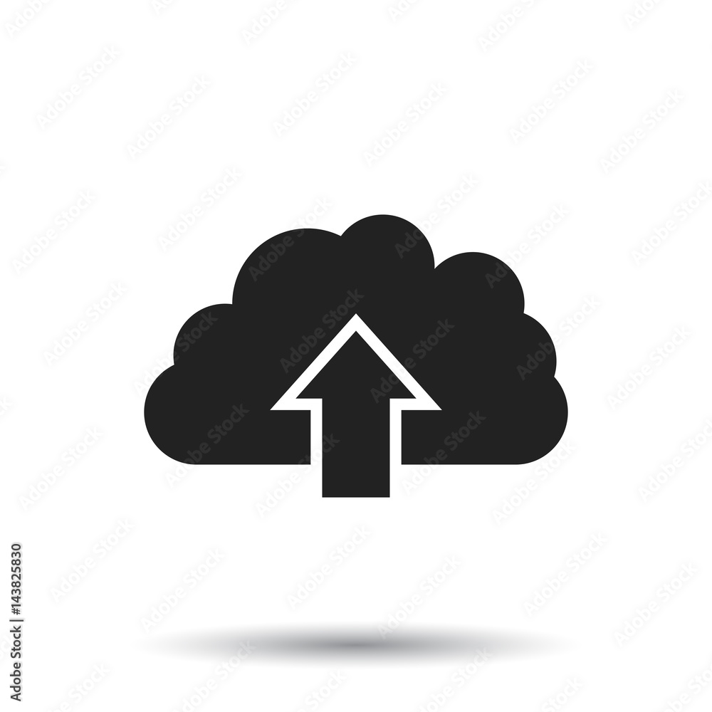 Cloud icon. Internet download symbol. Flat vector illustration on white background. Cloud icon. Internet download symbol. Flat vector illustration on white background.