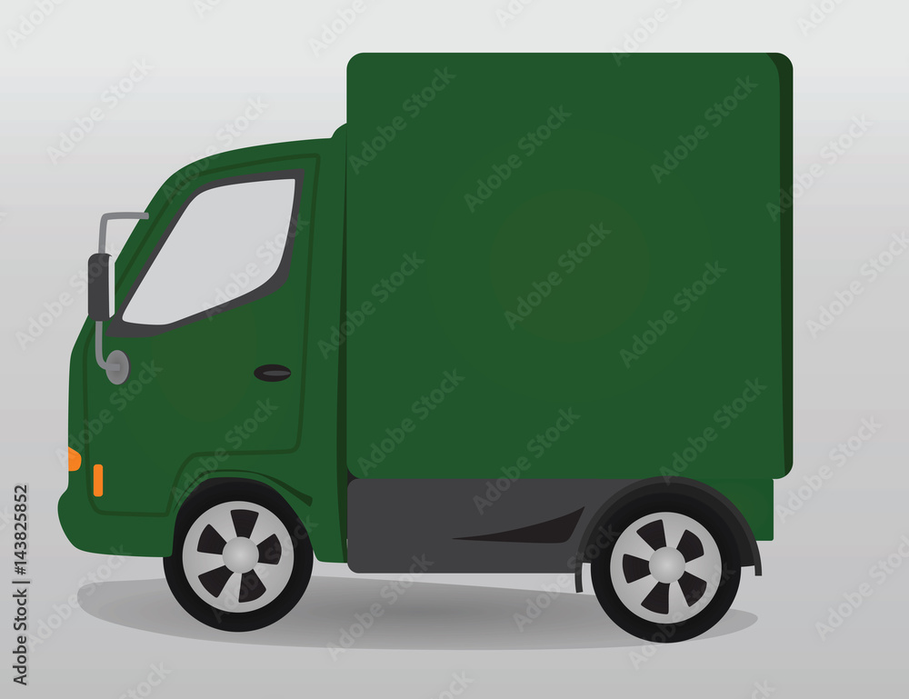 Delivery green truck cartoon vector Delivery green truck cartoon vector