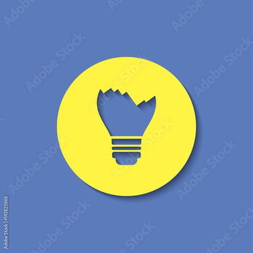 Broken light bulb vector flat icon