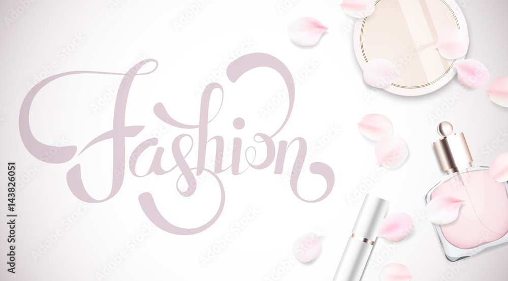 Fashion accessories and cosmetics collection vector illustration
