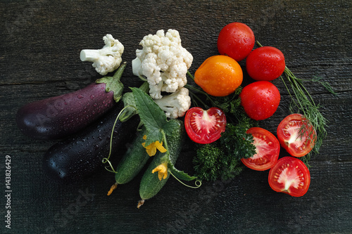 Photography Vegetables on a dark background.