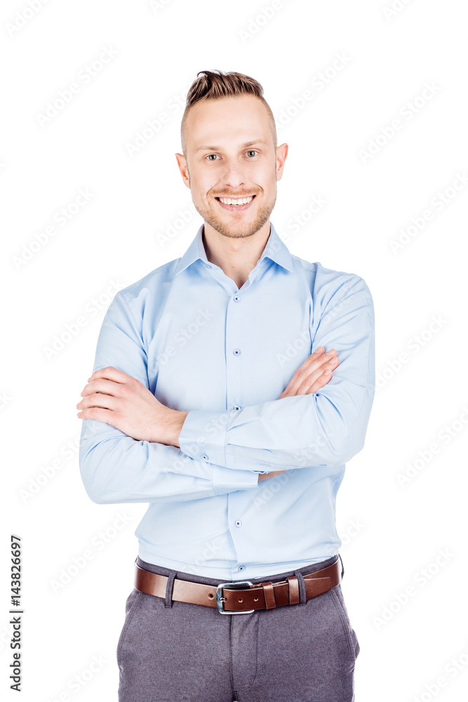 businessman with crossed arms isolated on white background. . businessman with crossed arms isolated on white background. .
