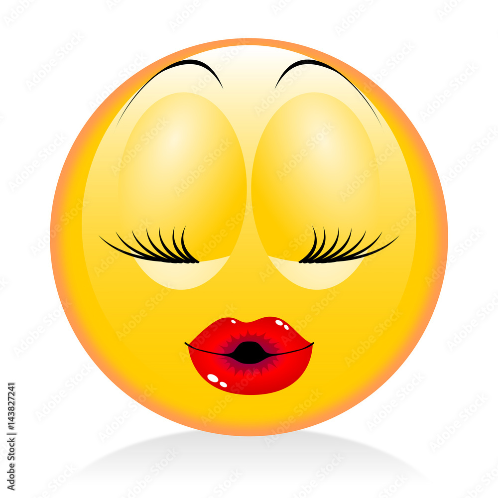 Fototapeta premium Yellow emoji - woman, girl