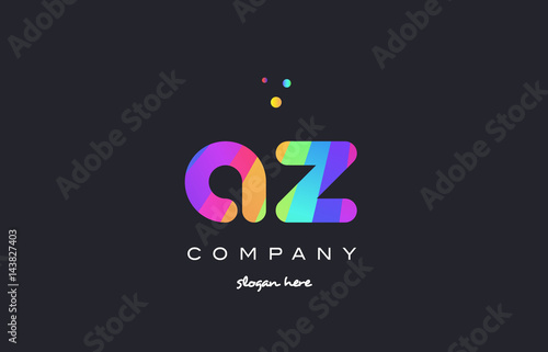 az a z  colored rainbow creative colors alphabet letter logo icon