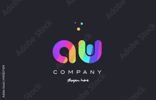 Obraz na plátně aw a w  colored rainbow creative colors alphabet letter logo icon