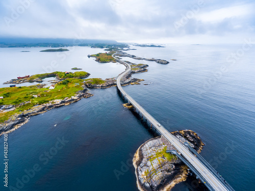 Atlantic Ocean Road aerial photography. Fototapet