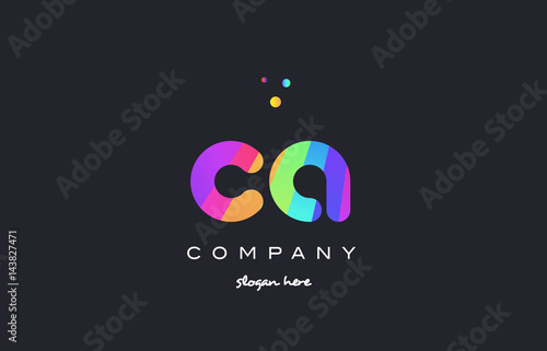 ca c a  colored rainbow creative colors alphabet letter logo icon