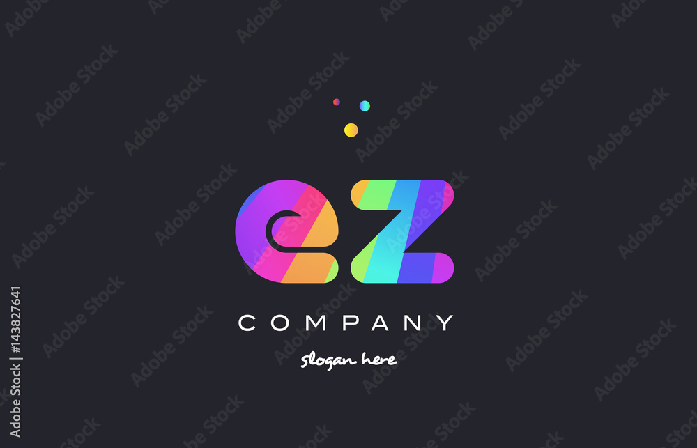 ez e z  colored rainbow creative colors alphabet letter logo icon