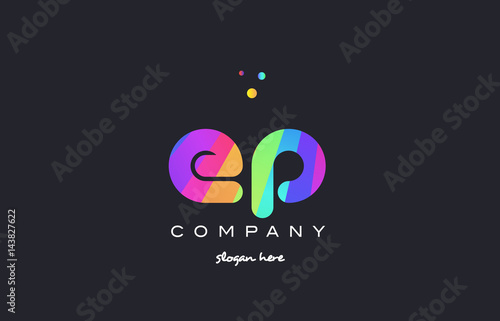 Φωτογραφία ep e p  colored rainbow creative colors alphabet letter logo icon